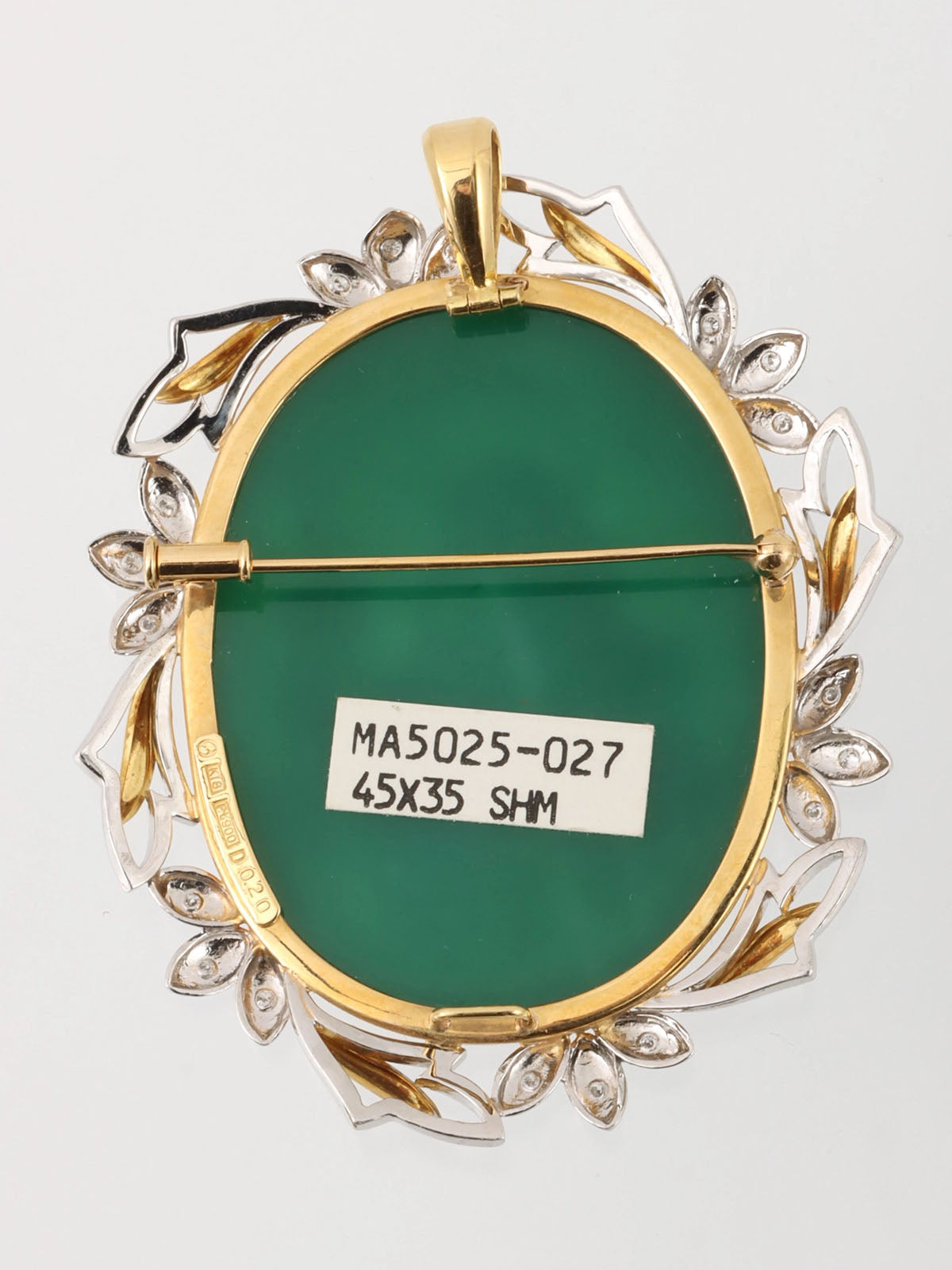 18K 白金钻石 Gerhard Schmidt Cameo 双向胸针(金/银/白)