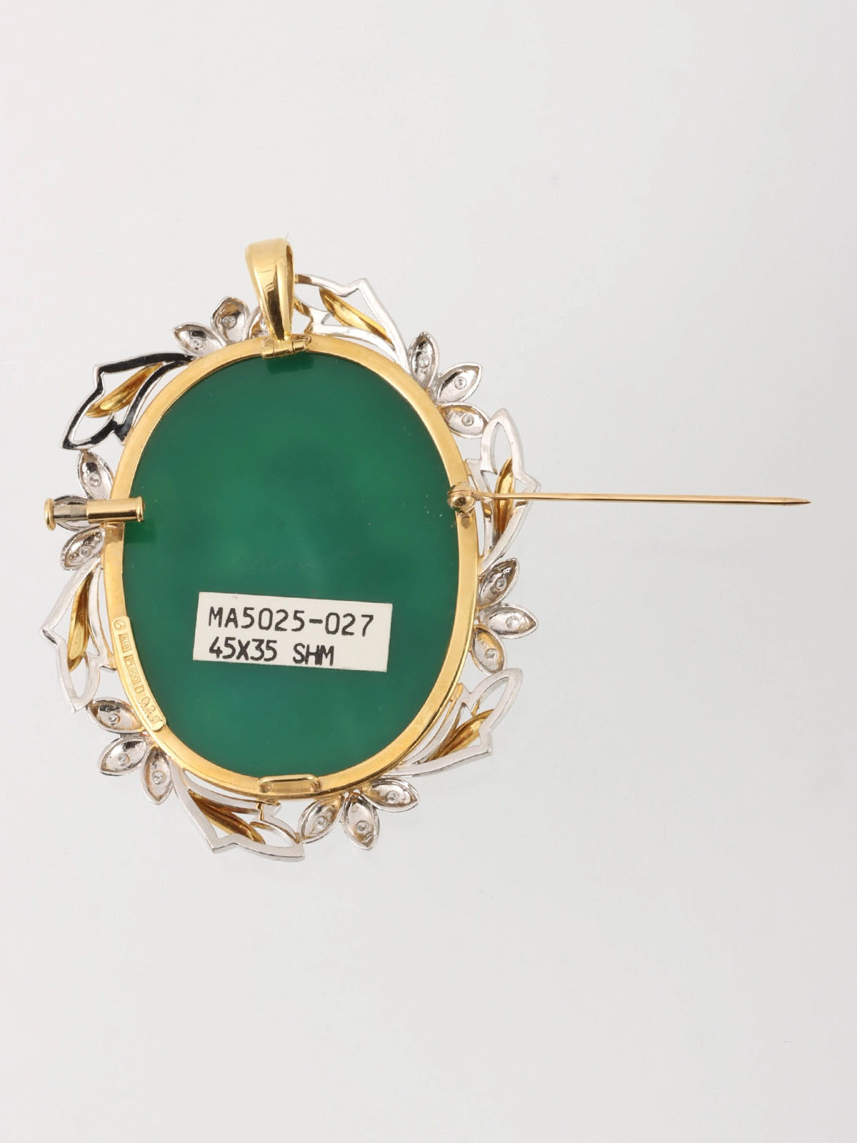 18K 白金钻石 Gerhard Schmidt Cameo 双向胸针(金/银/白)