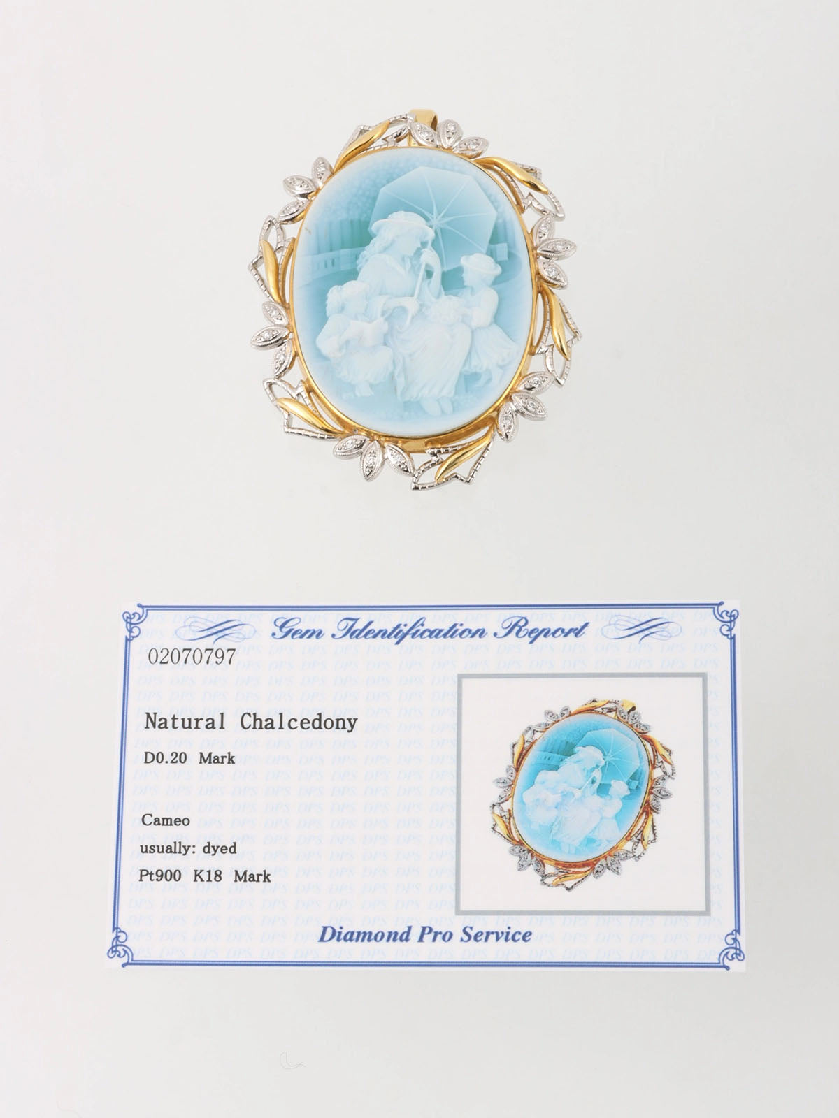 18K 白金钻石 Gerhard Schmidt Cameo 双向胸针(金/银/白)