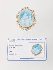 18K 白金钻石 Gerhard Schmidt Cameo 双向胸针(金/银/白)