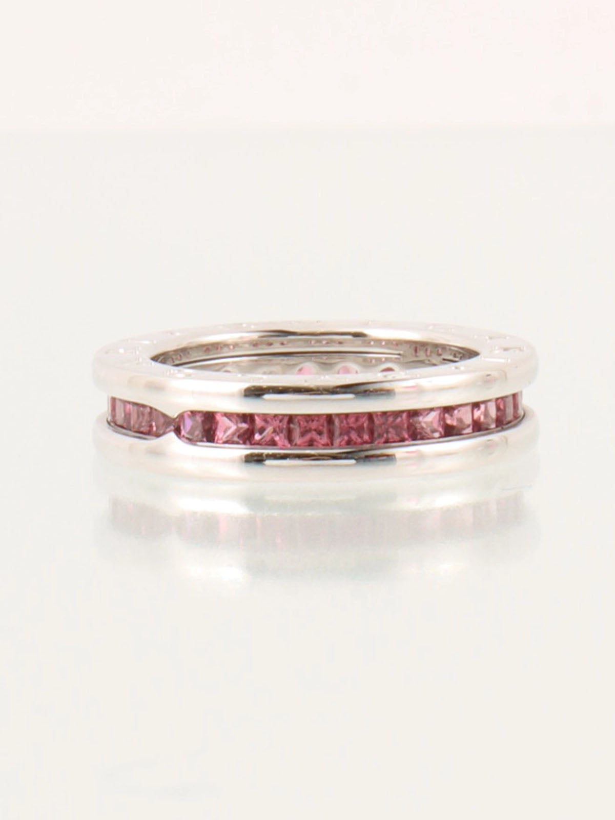 18K Garnet B.zero1 Ring in Silver/Pink