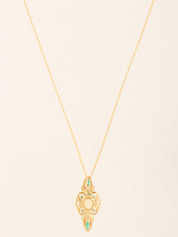 18K Gold Opal Design Necklace