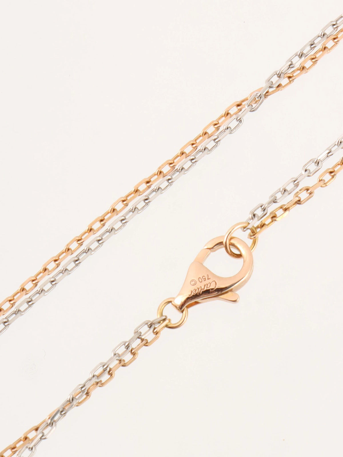 18K Diamond Love Three Hoop Necklace in Silver/Rose Gold