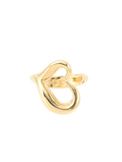 18K Gold Open Heart Ring