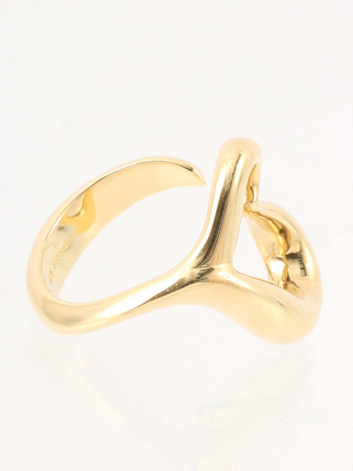 18K Gold Open Heart Ring