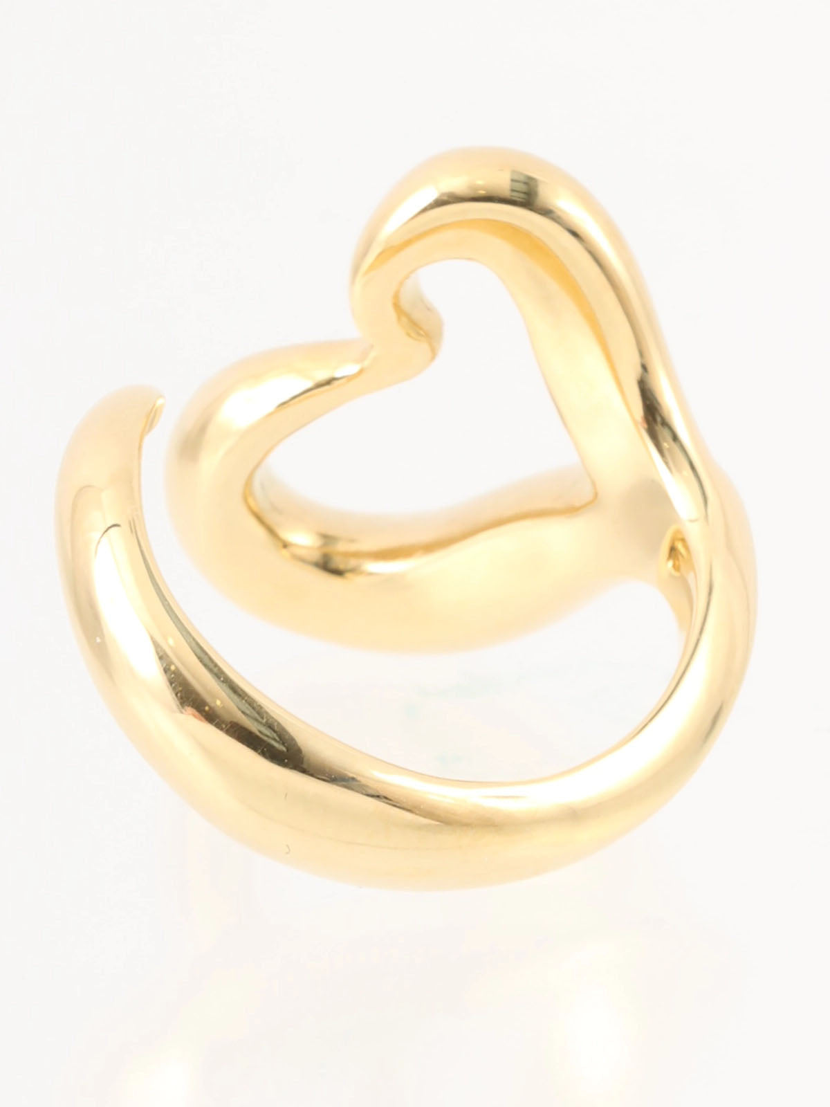 18K Gold Open Heart Ring