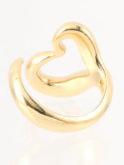 18K Gold Open Heart Ring