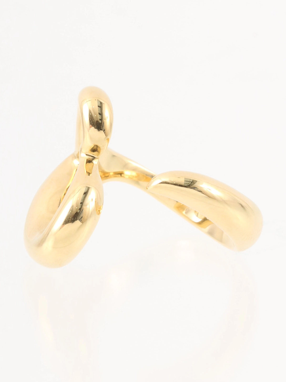 18K Gold Open Heart Ring