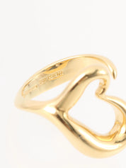 18K Gold Open Heart Ring