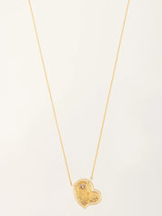 Carrera y Carrera 18K Gold Diamond Heart Angel Necklace
