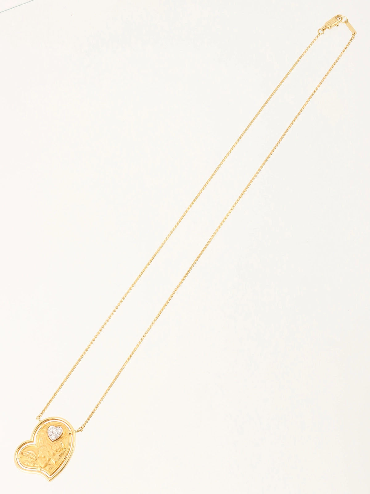 Carrera y Carrera 18K Gold Diamond Heart Angel Necklace