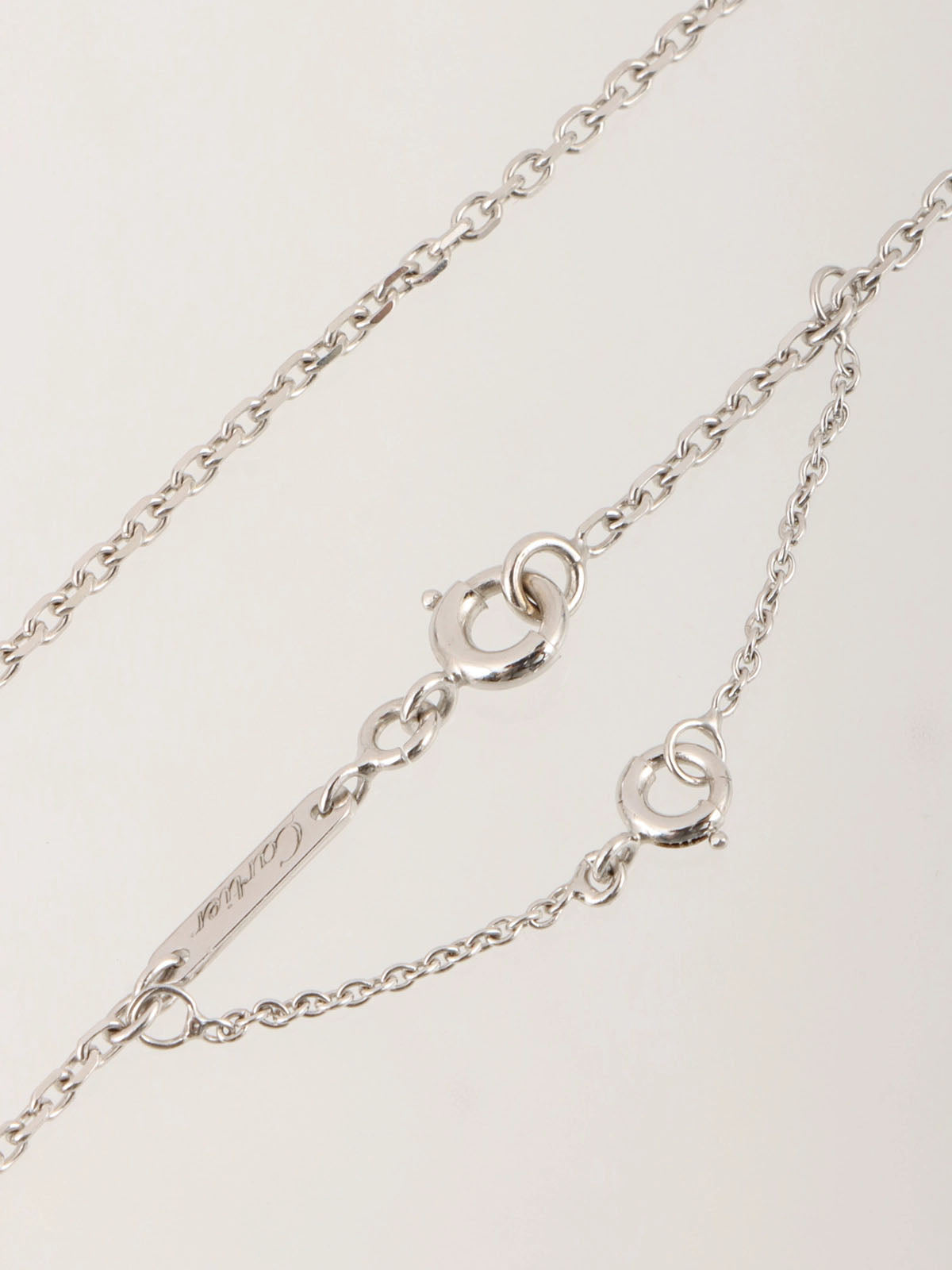 18K Diamond C Heart Necklace in Silver