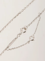 18K Diamond C Heart Necklace in Silver