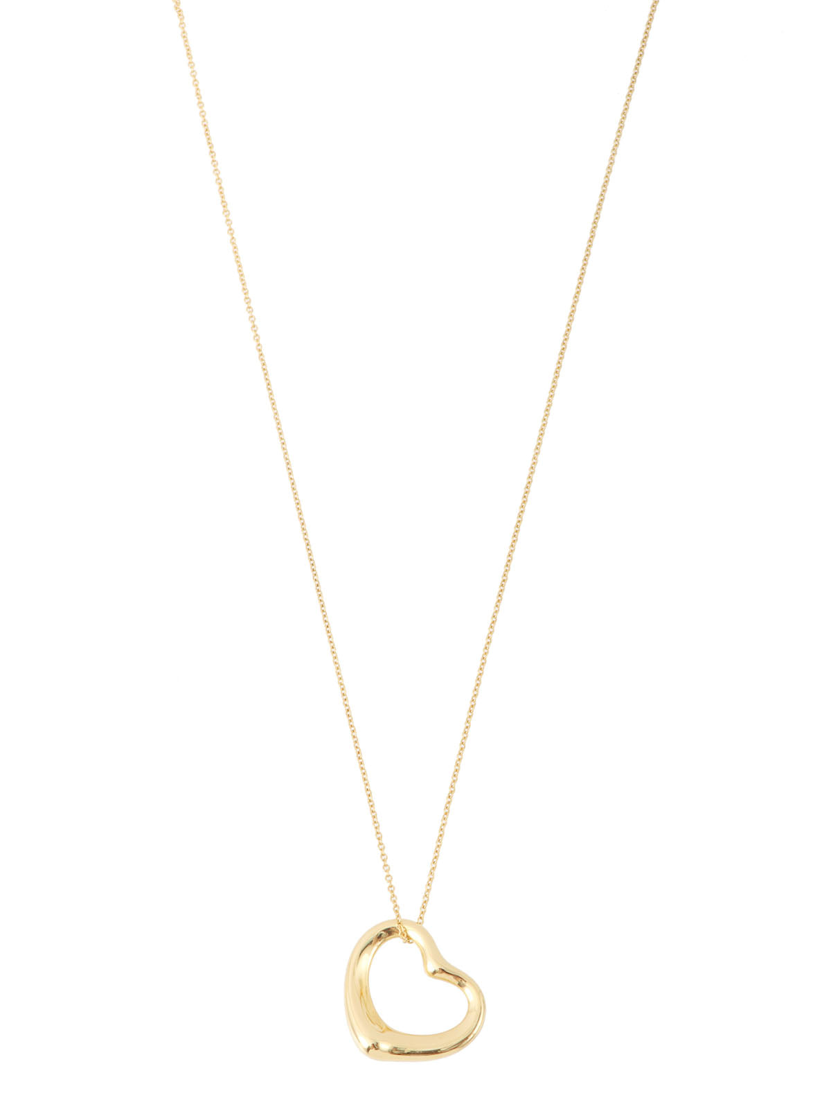 18K Gold Open Heart Necklace