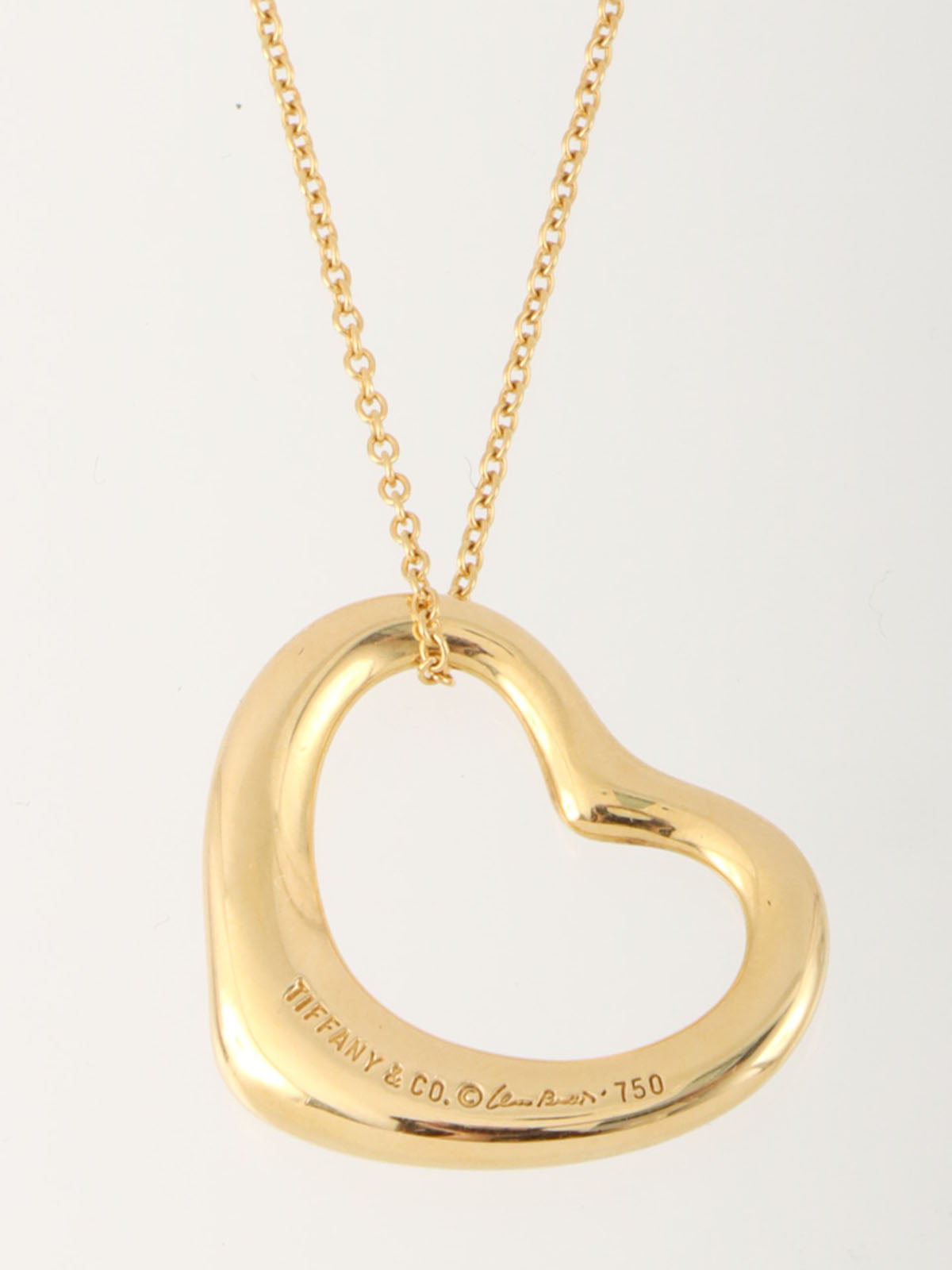 18K Gold Open Heart Necklace