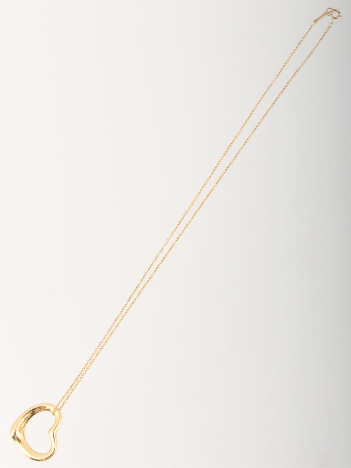 18K Gold Open Heart Necklace