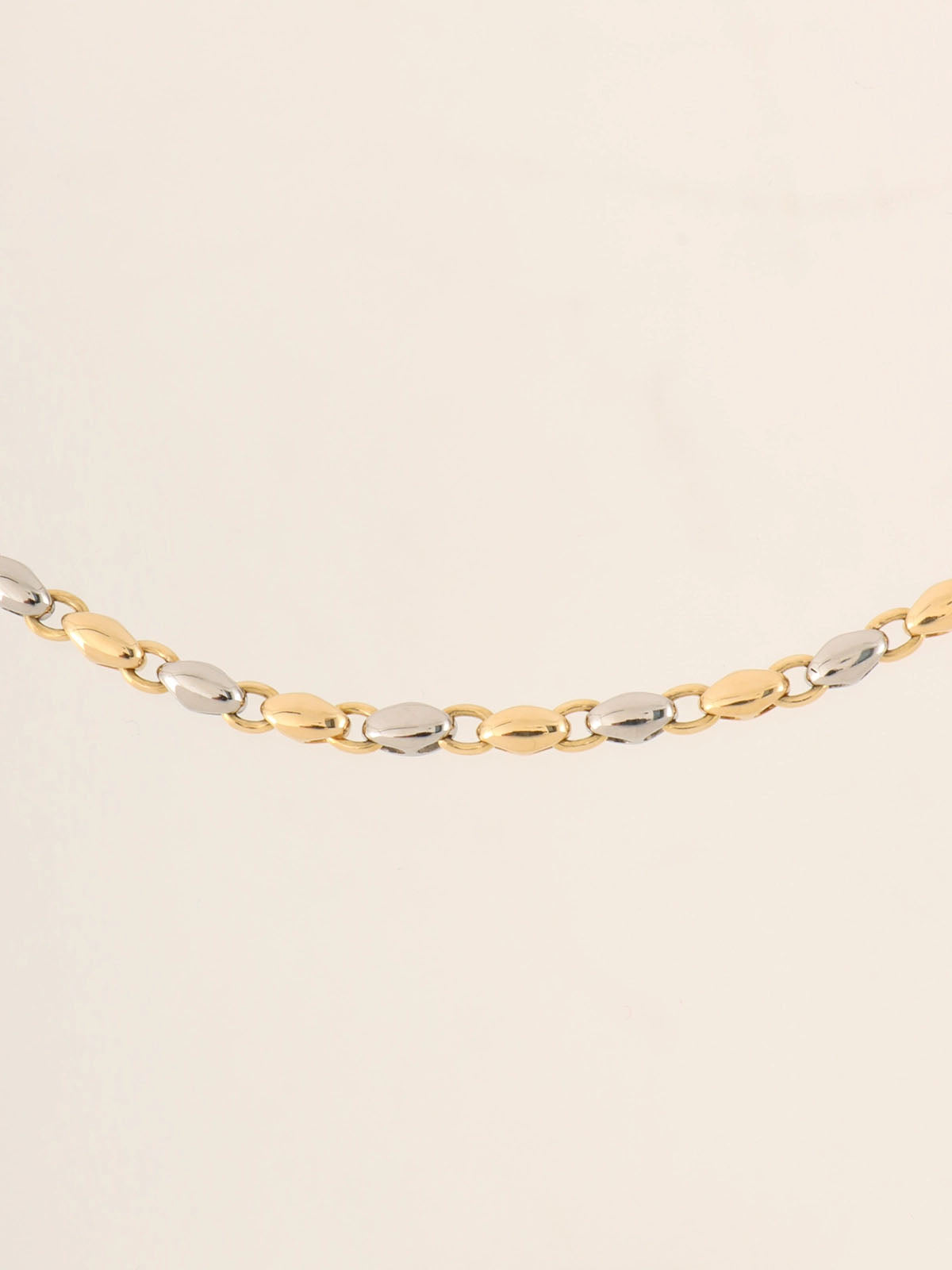 18K Gold Rice Chain Necklace
