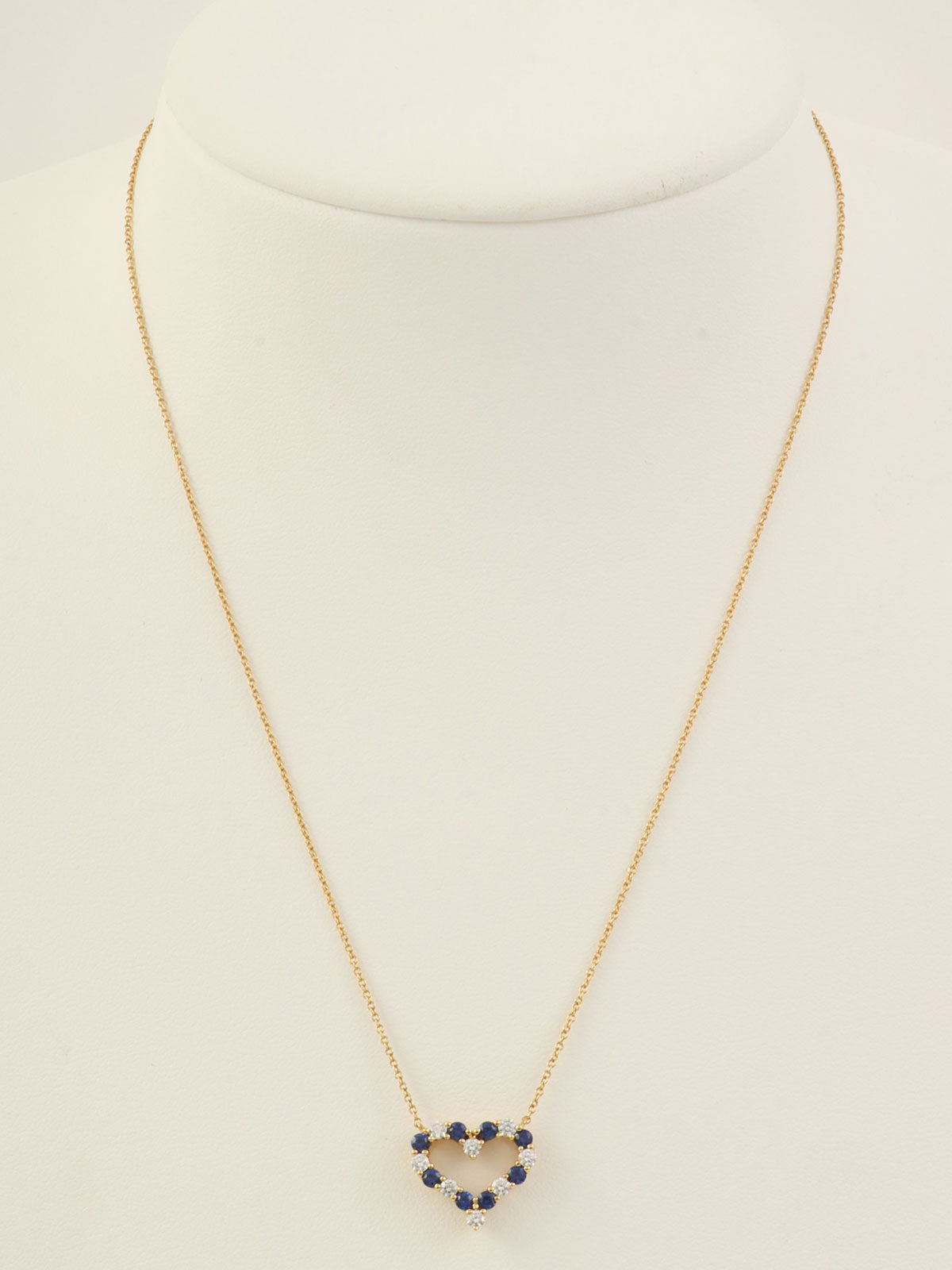 18K Sentimental Heart Necklace Gold/Blue