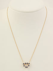 18K Sentimental Heart Necklace Gold/Blue