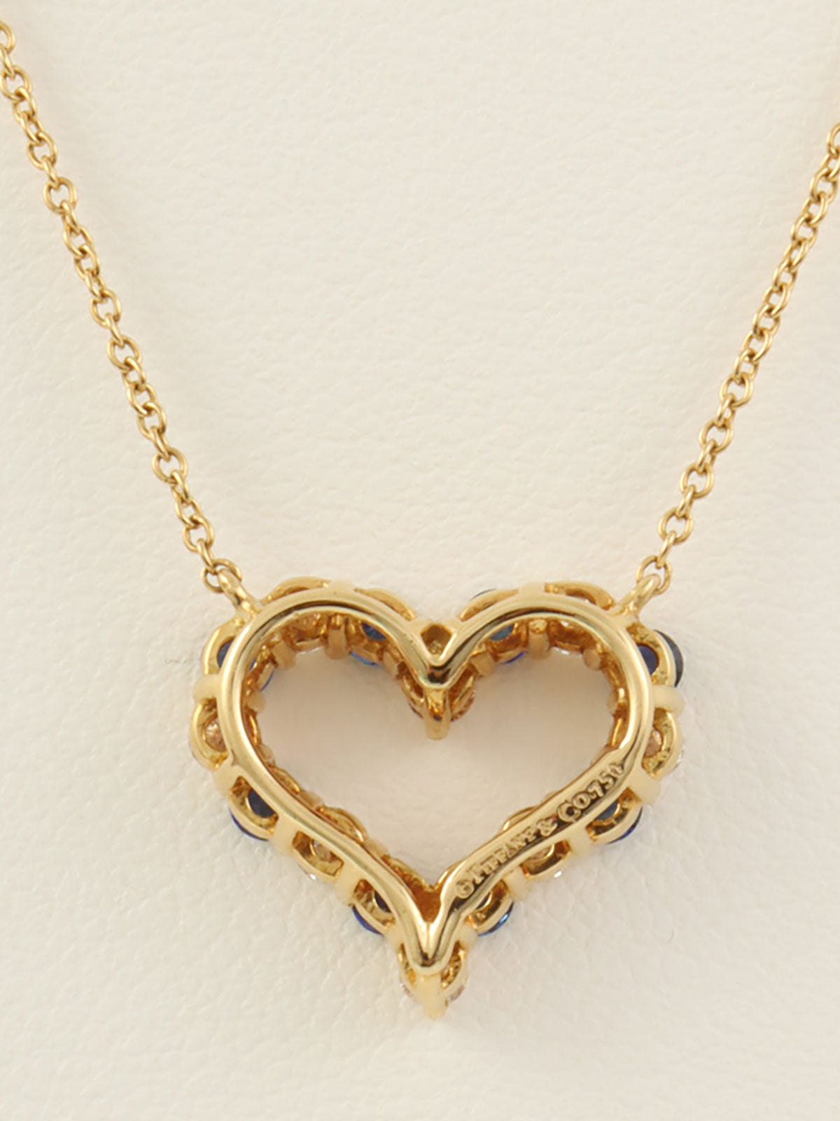 18K Sentimental Heart Necklace Gold/Blue
