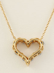 18K Sentimental Heart Necklace Gold/Blue