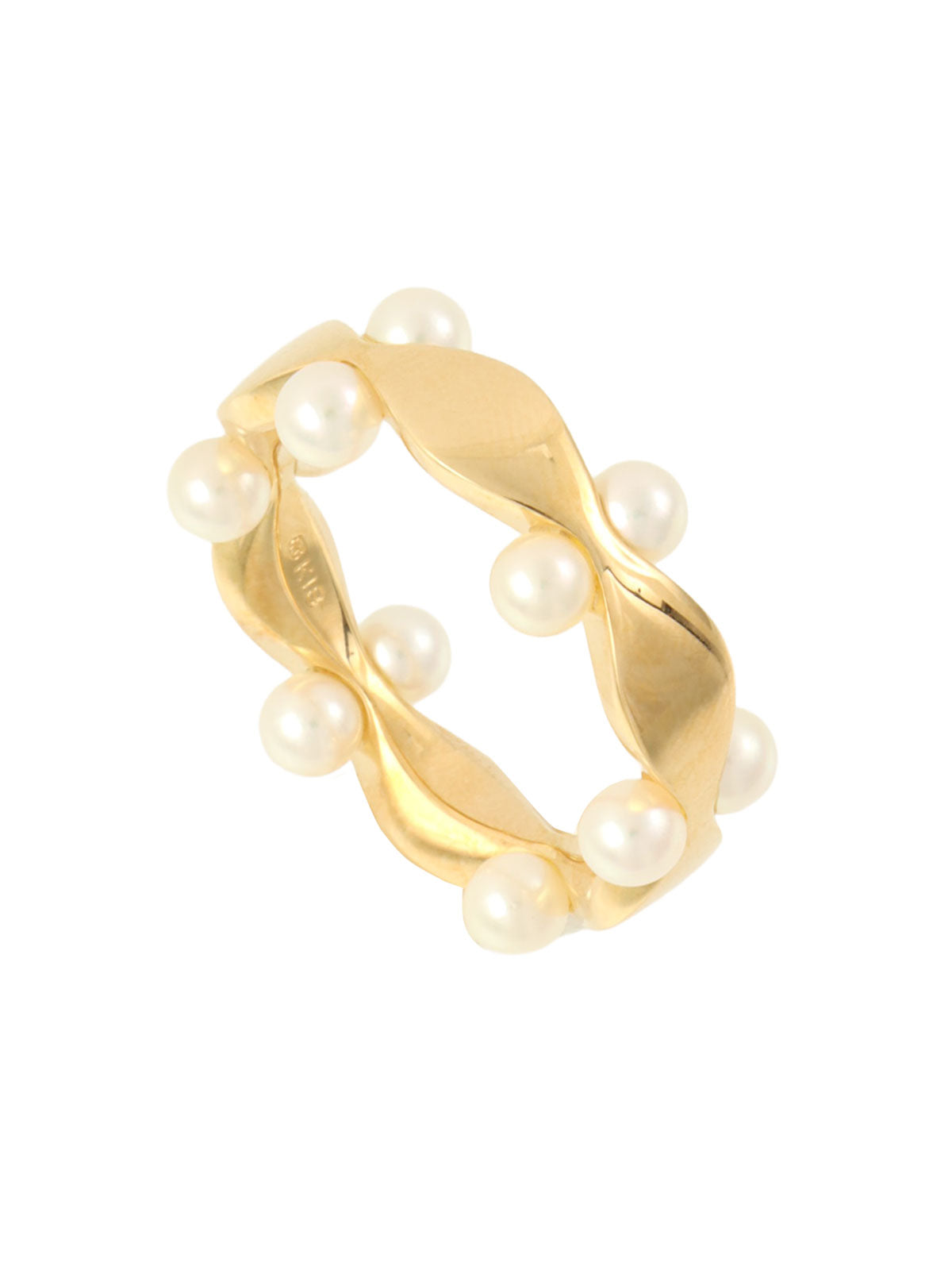 18K Gold Pearl Design Ring
