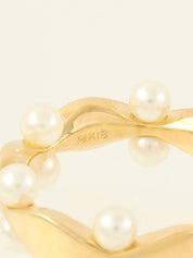 18K Gold Pearl Design Ring