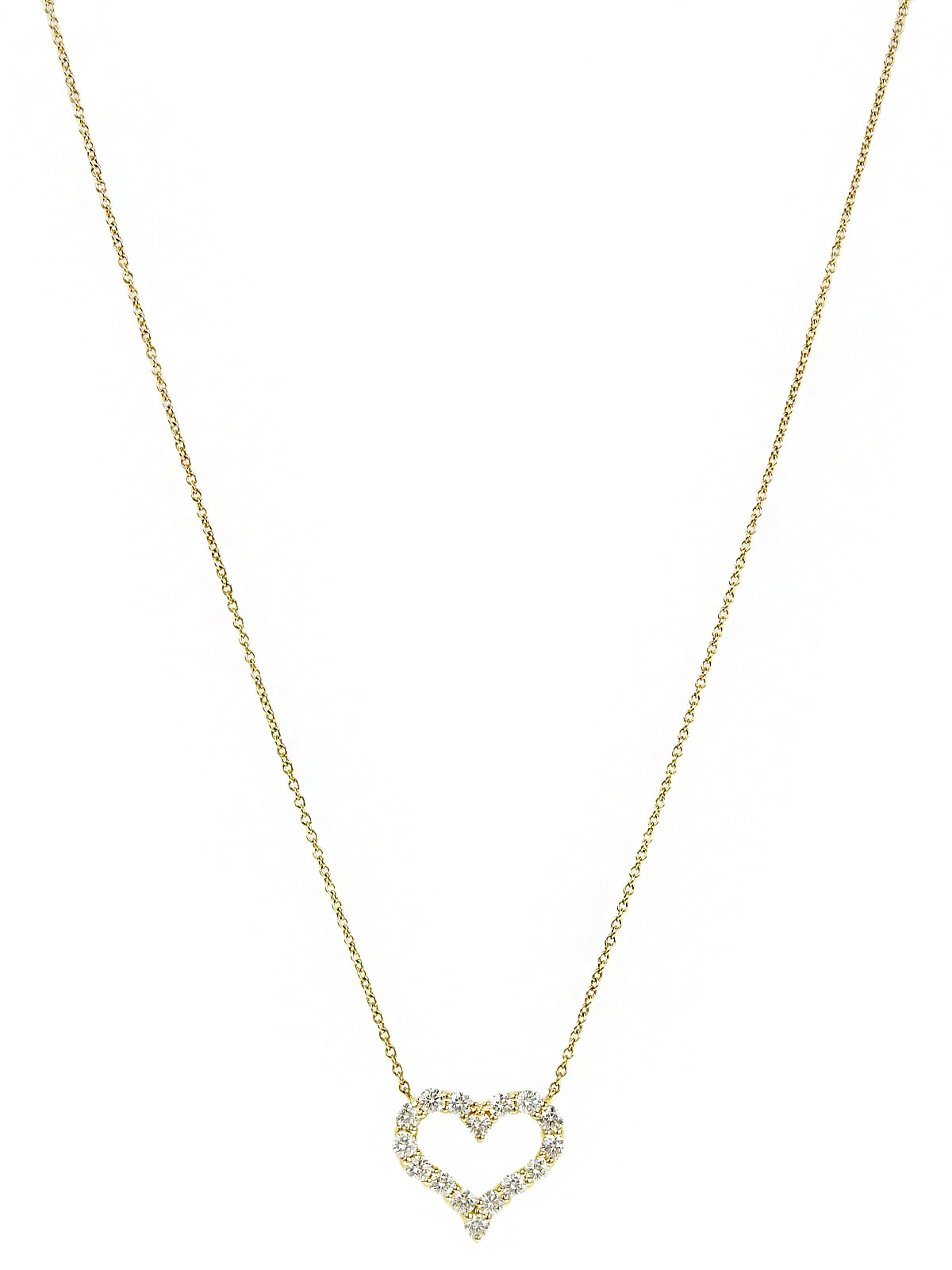 18Kダイヤモンドセンチメンタルハートネックレス ゴールド