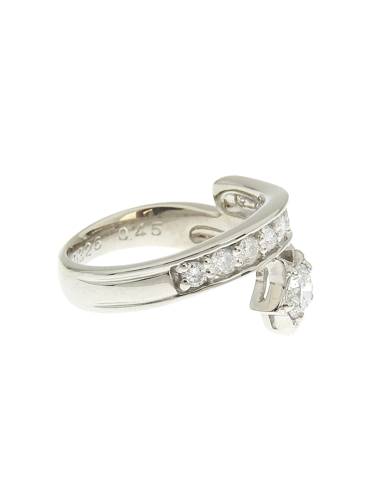 Platinum Diamond Star Design Ring in Silver
