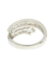 Platinum Diamond Star Design Ring in Silver