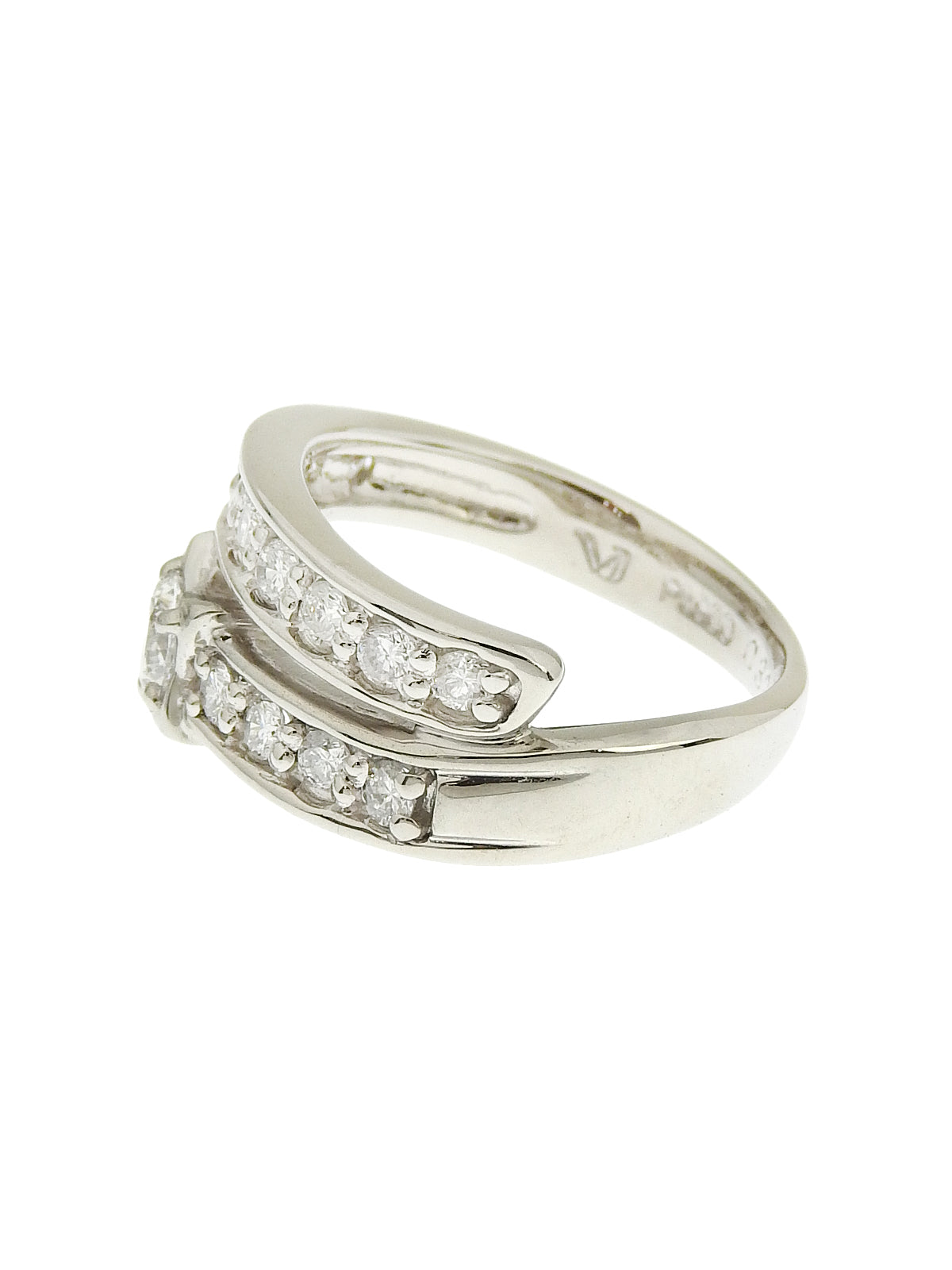Platinum Diamond Star Design Ring in Silver