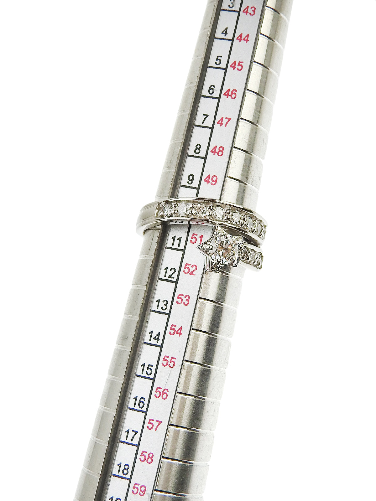 Platinum Diamond Star Design Ring in Silver