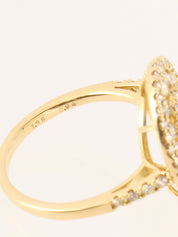 18K Oval Diamond and Sapphire Ring in Blue/Gold