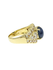 K18 Diamond Sapphire Ring Gold/Blue