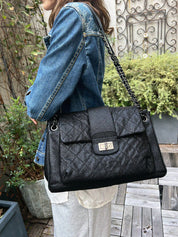 2011 Caviar Skin 2.55 Chain Tote Bag Black