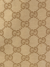 Crocodile canvas GG pattern combination 2-way bag in beige/dark brown