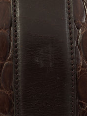 Crocodile canvas GG pattern combination 2-way bag in beige/dark brown
