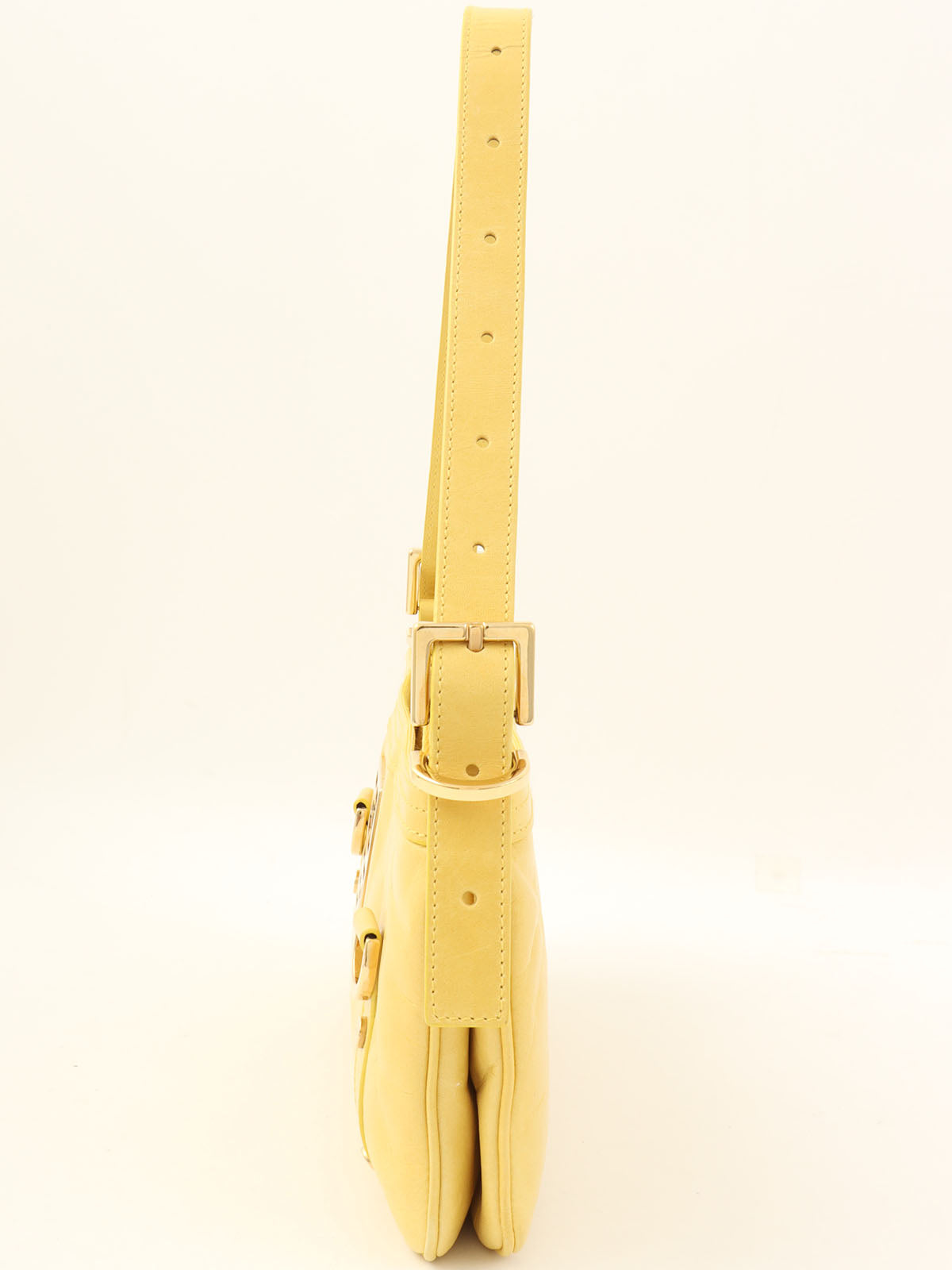 Logo Plate Shoulder Bag Yellow