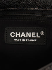 2014 Caviar Skin CC Mark Logo Stitch Chain Bag Black