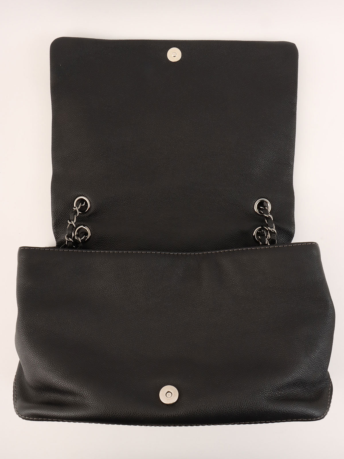 2014 Caviar Skin CC Mark Logo Stitch Chain Bag Black