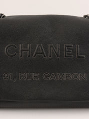 2014 Caviar Skin CC Mark Logo Stitch Chain Bag Black