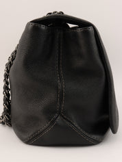 2014 Caviar Skin CC Mark Logo Stitch Chain Bag Black