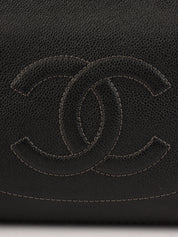2014 Caviar Skin CC Mark Logo Stitch Chain Bag Black