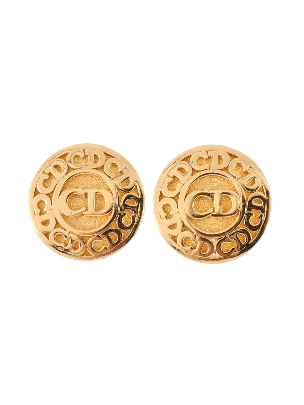 Round Logo Earrings Gold