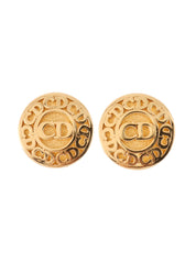 Round Logo Earrings Gold