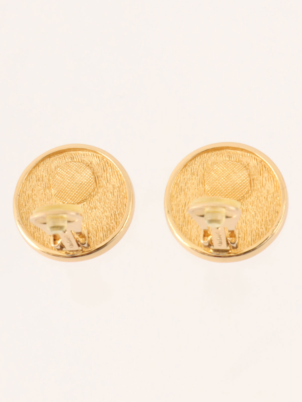 Round Logo Earrings Gold