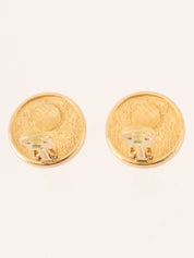 Round Logo Earrings Gold
