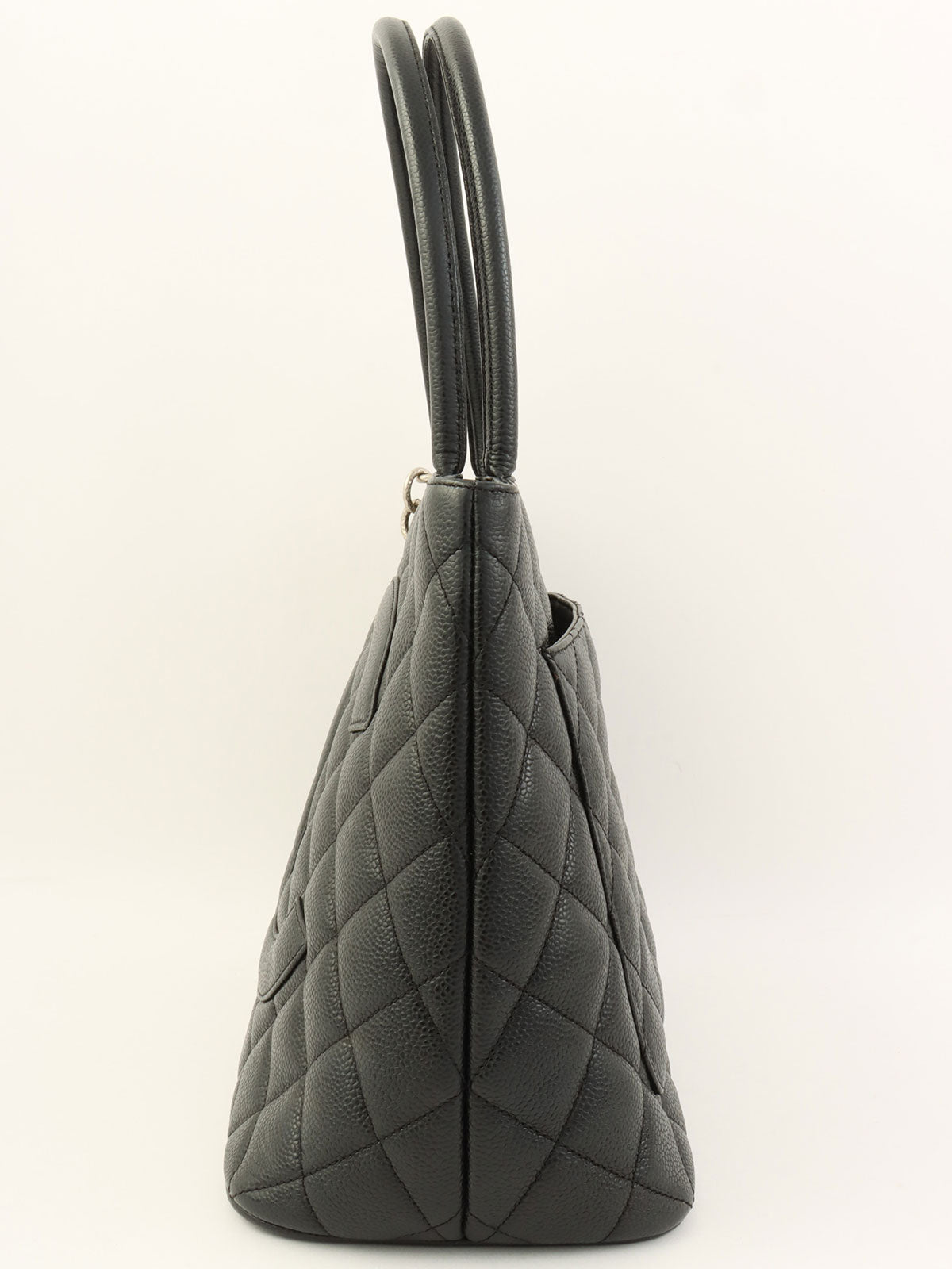 约 2000 年 Caviar Skin CC Mark Stitch 复刻版手提包 黑色
