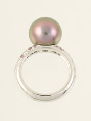 18Kダイヤモンドソープリティリング シルバーピンク