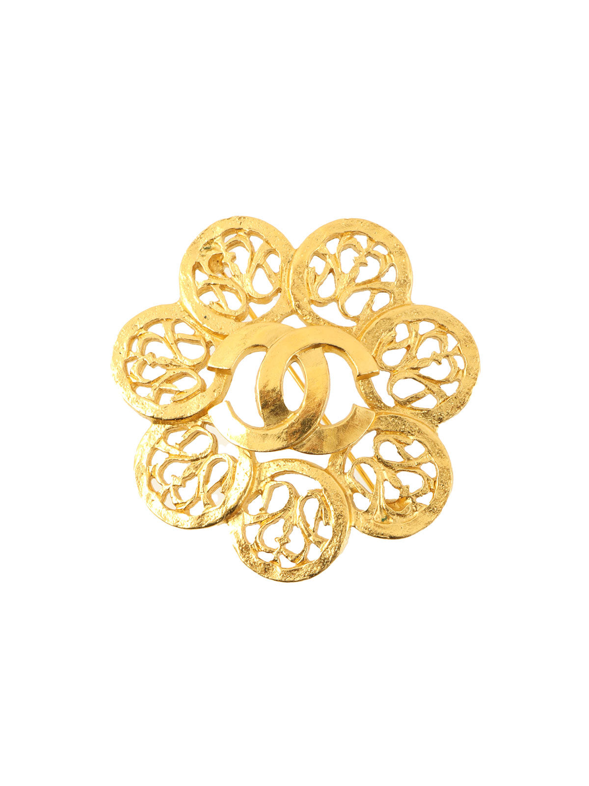 1995 CC mark design cutout brooch gold| VINTAGE QOO TOKYO